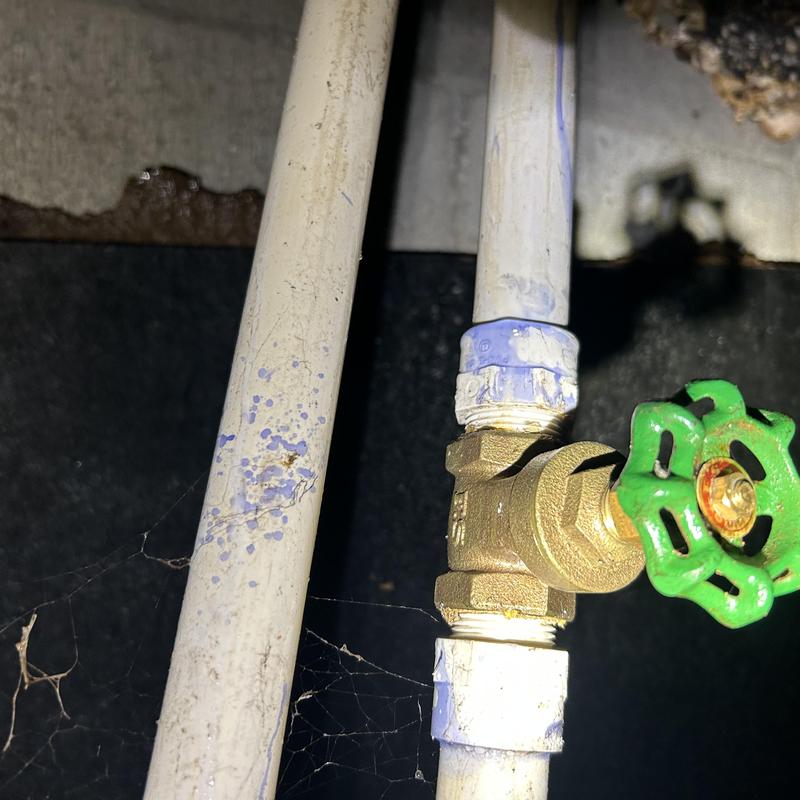 Gate valve with PVC fitting leaking in crawlspace