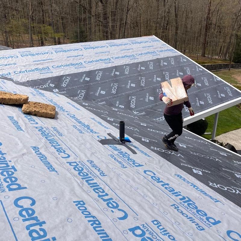CertainTeed underlayment roofing installation in Preston CT