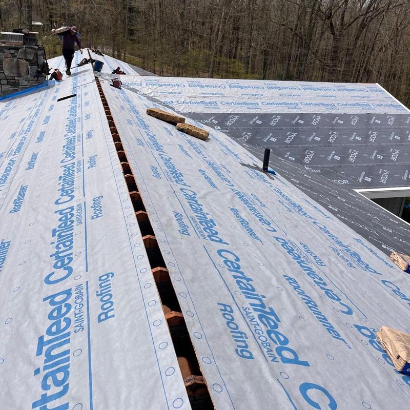 CertainTeed roofing underlayment installation in Preston CT