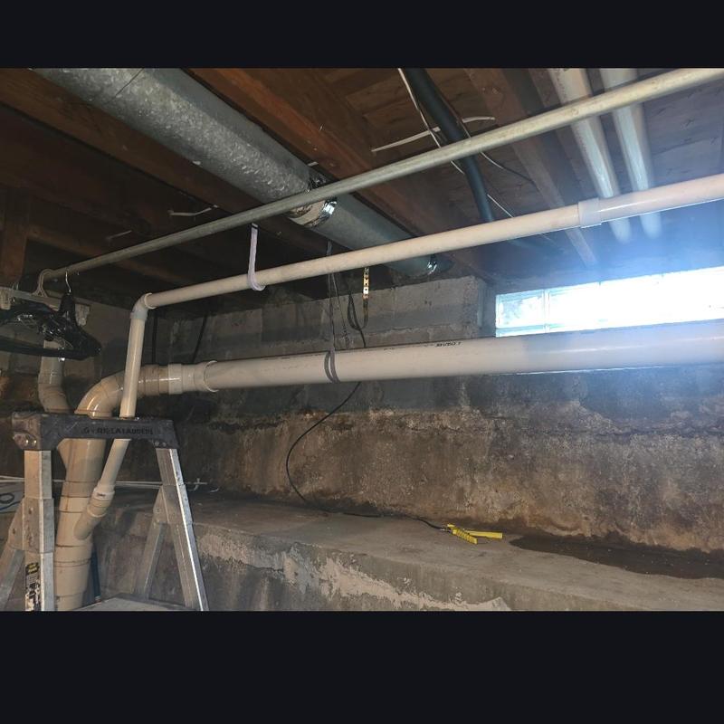Cast iron pipe replacement with PVC piping in basement