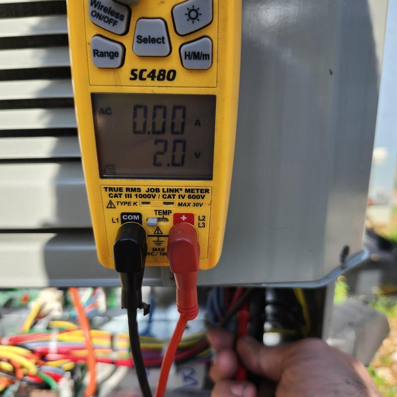 Package unit breaker panel testing with digital meter Package unit breaker panel testing with digital meter