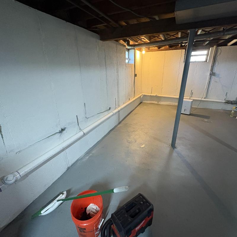 3-inch PVC horizontal stack with cleanouts in basement