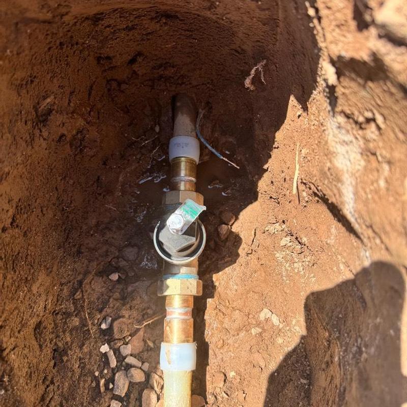 Pressure relief valve installed on water main pipe