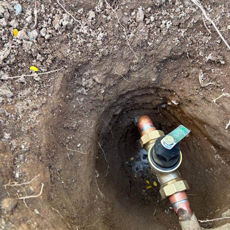 One-inch pressure relief valve installed next to city water box