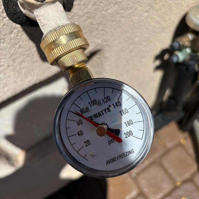 Pressure relief valve gauge showing 70 psi in Queen Creek
