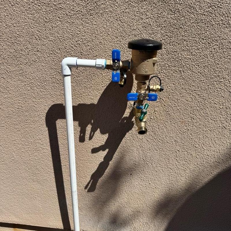 12-inch PVB with brass tee and hose bib installation