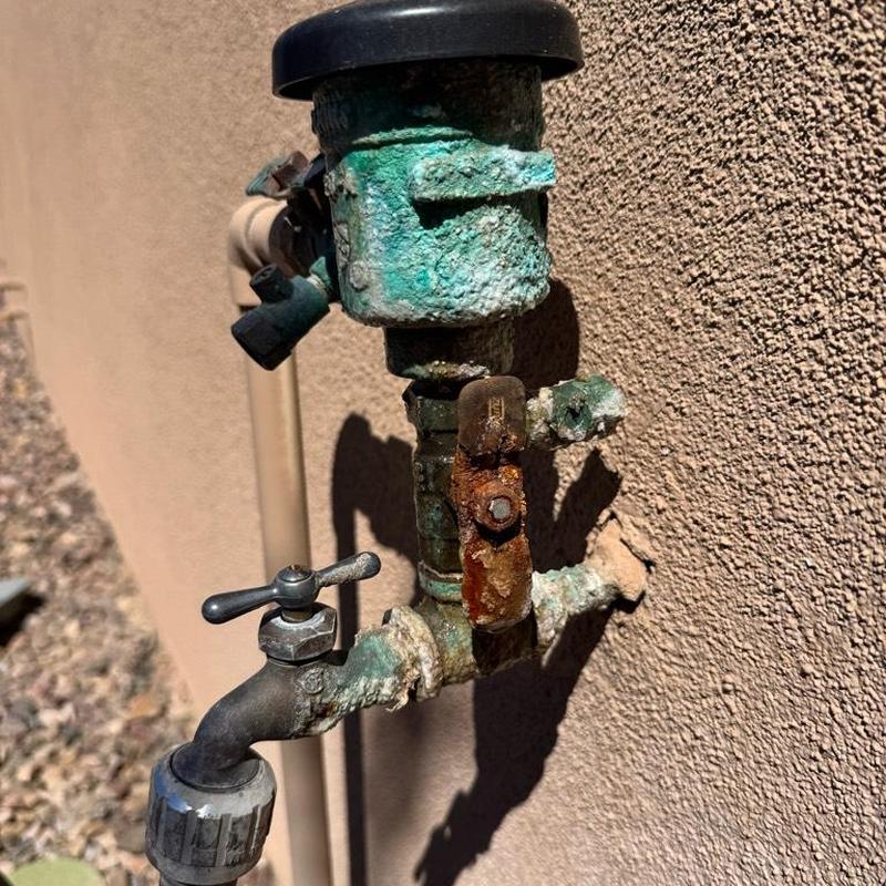 12 PVB backflow preventer with corroded brass fittings