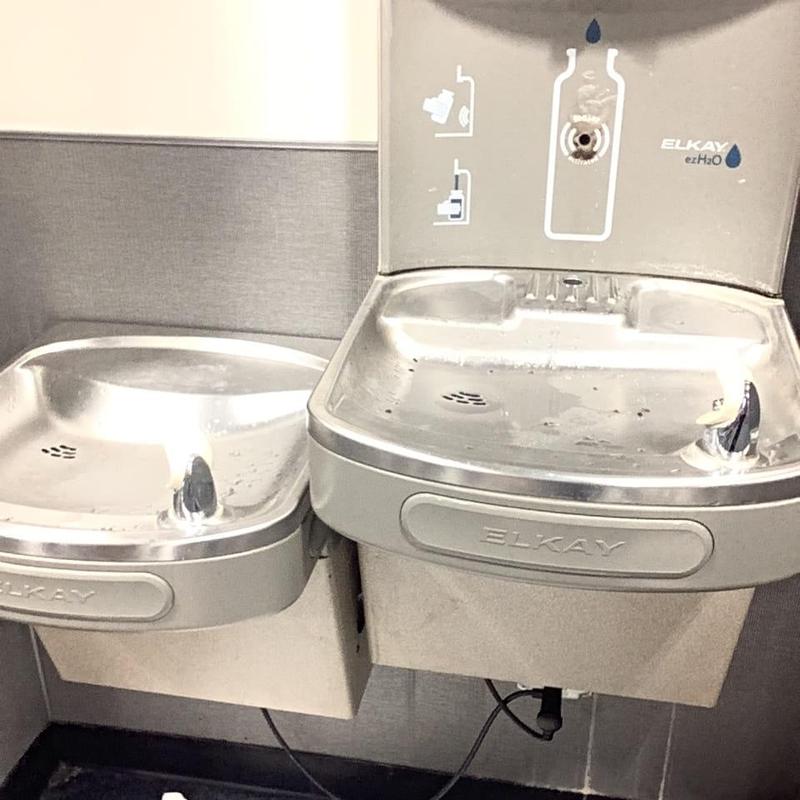 Water fountain with dual spouts unclogged in Chattanooga