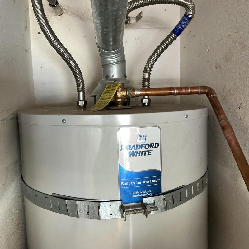 T&P valve and copper piping on water heater