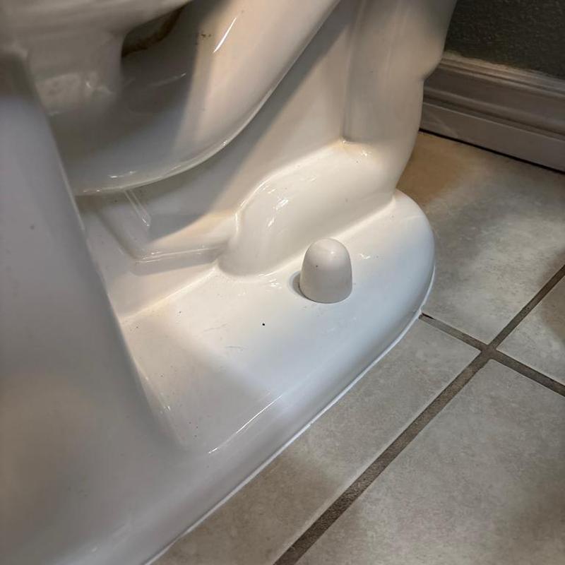 Toilet base with new hardware and caulking