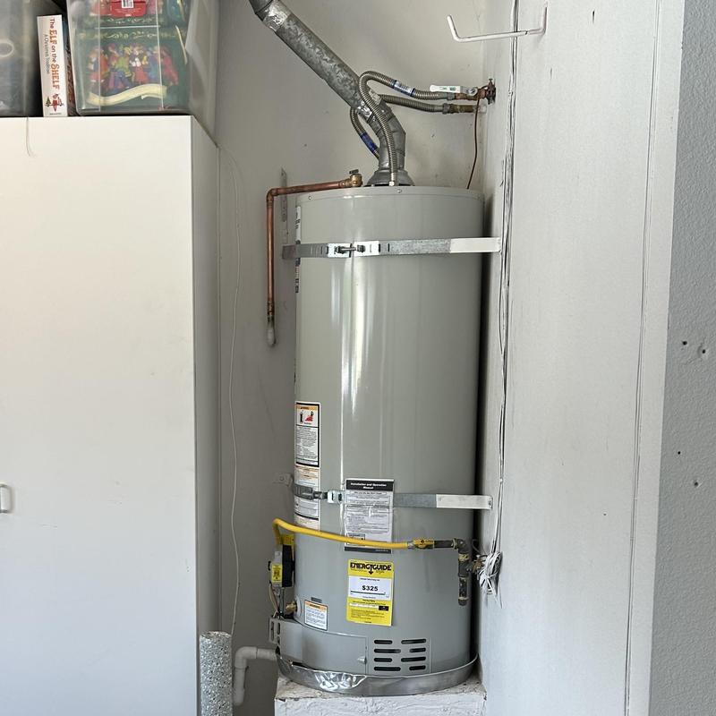 50-gallon Bradford White water heater with flex lines