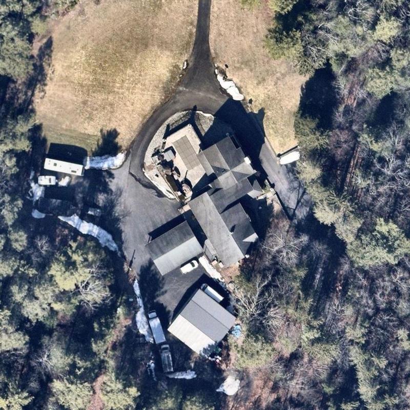Roof shingles inspection on residential property aerial view Roof shingles inspection on residential property aerial view