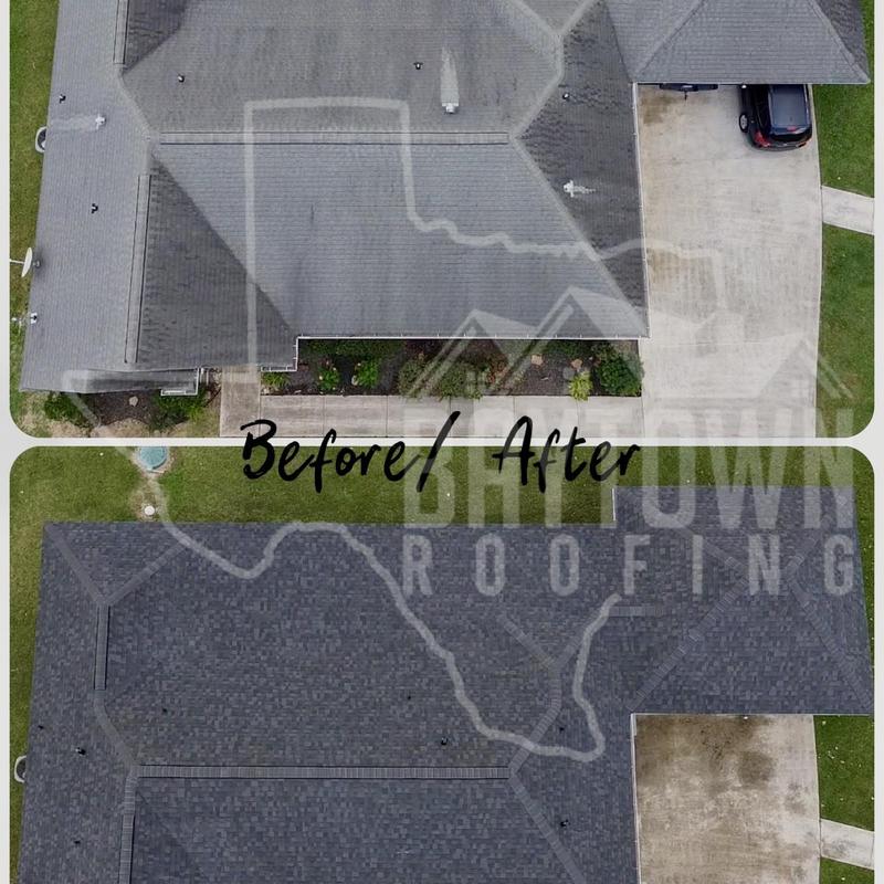 Owens Corning Duration Driftwood roof before and after replacement