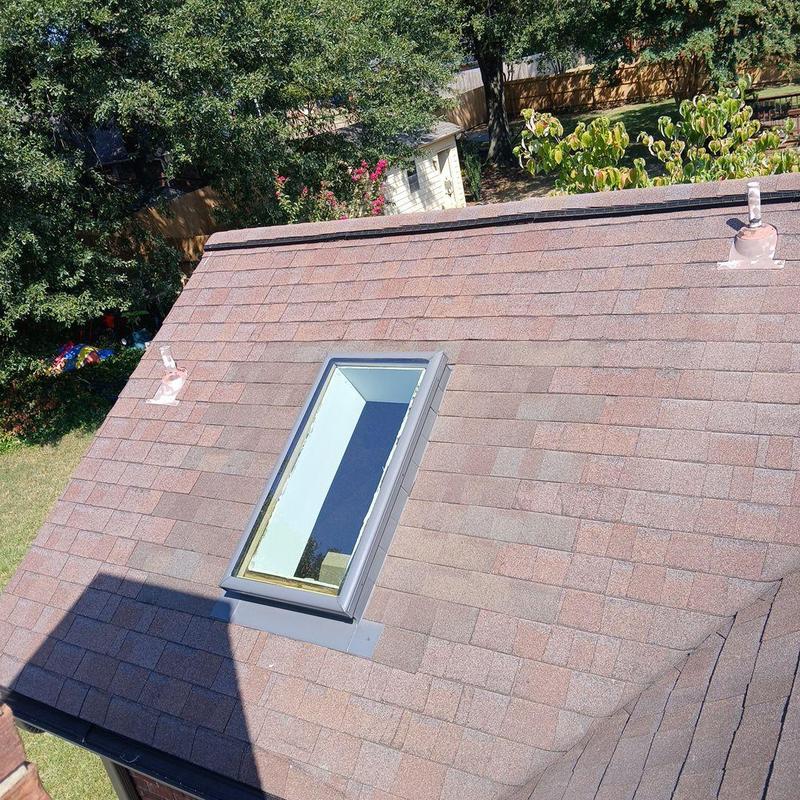 Skylight with new flashing and ice water shield