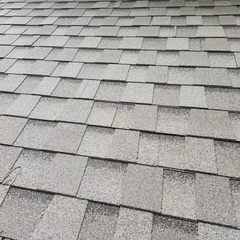 30-year GAF weathered wood roof shingles close-up