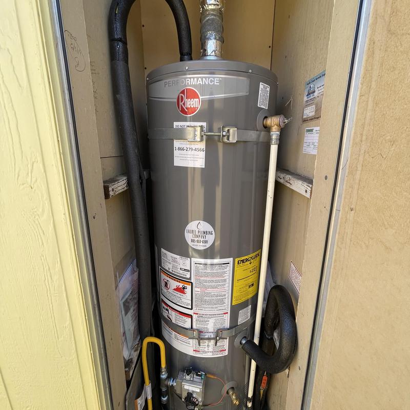 40-gallon Rheem mobile home water heater installation