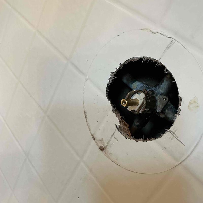 Moen single-handle shower cartridge installation hole