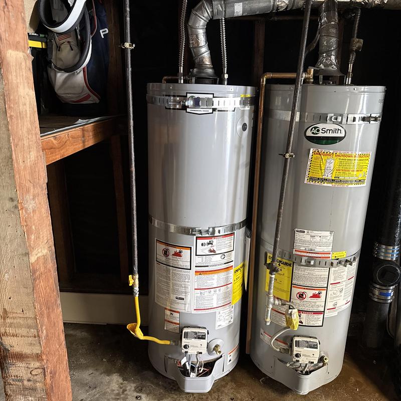 40-gallon water heater with new gas and water lines