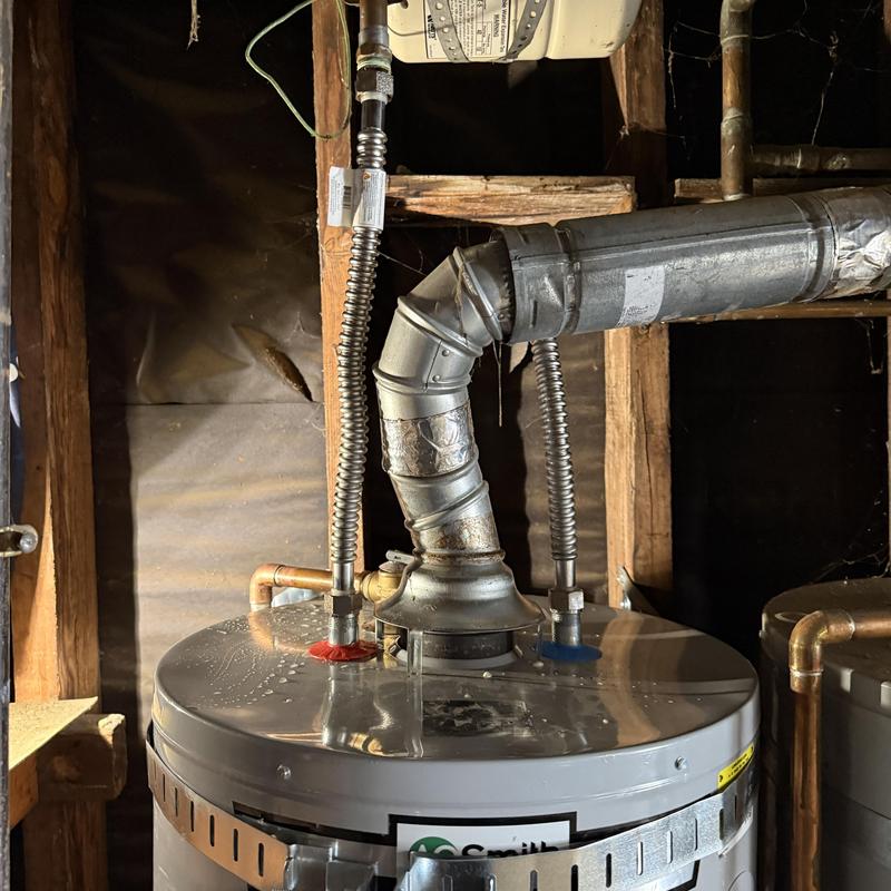 40-gallon water heater with new gas and water lines