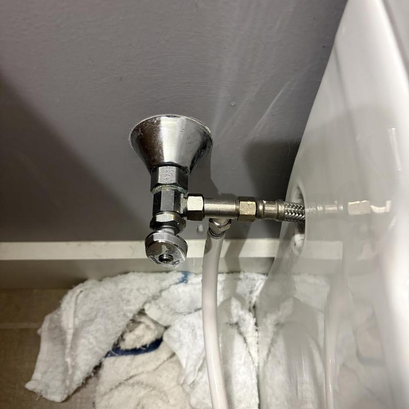 Toilet compression angle stop and fill valve installation