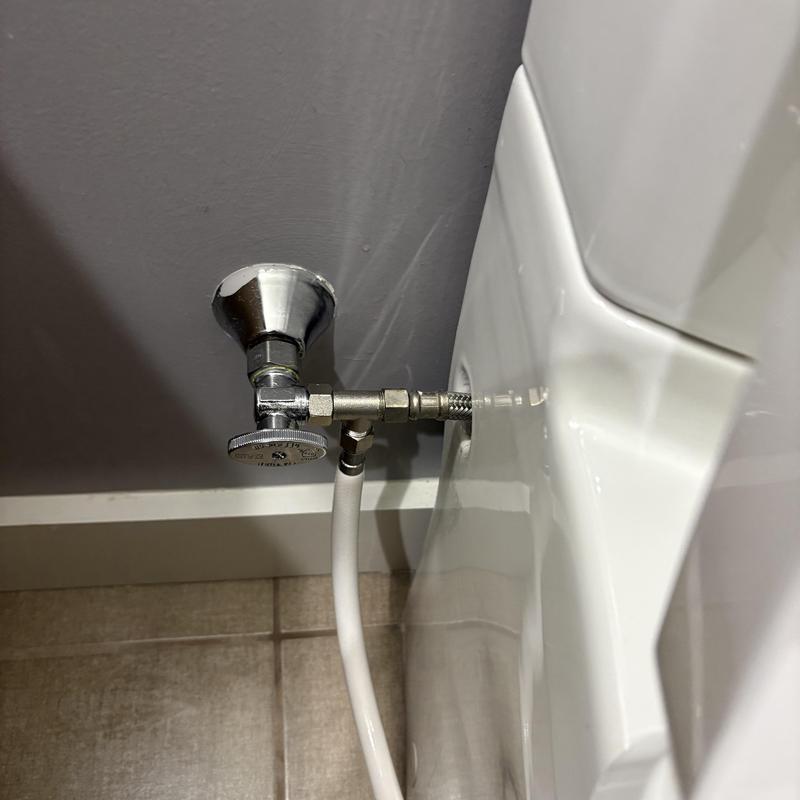 Toilet compression angle stop and fill valve installation