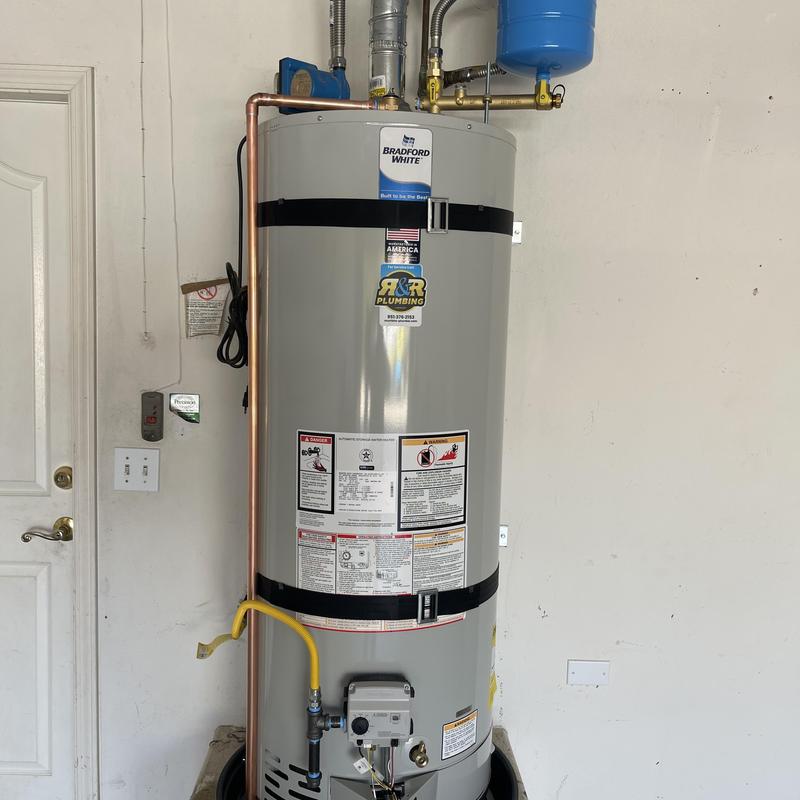 50-gallon Bradford White water heater installation