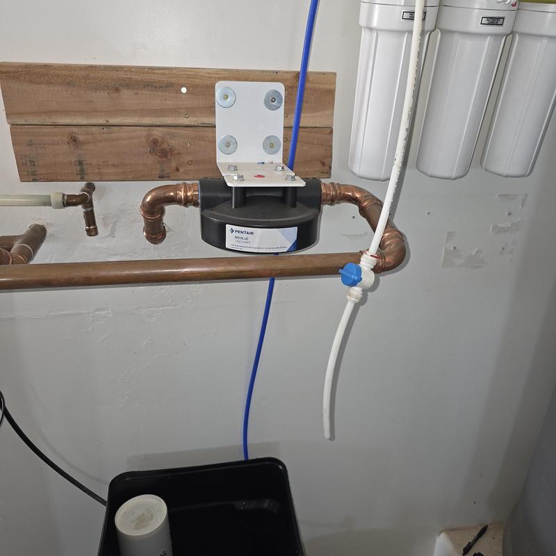 Sediment filter housing with copper piping and valve