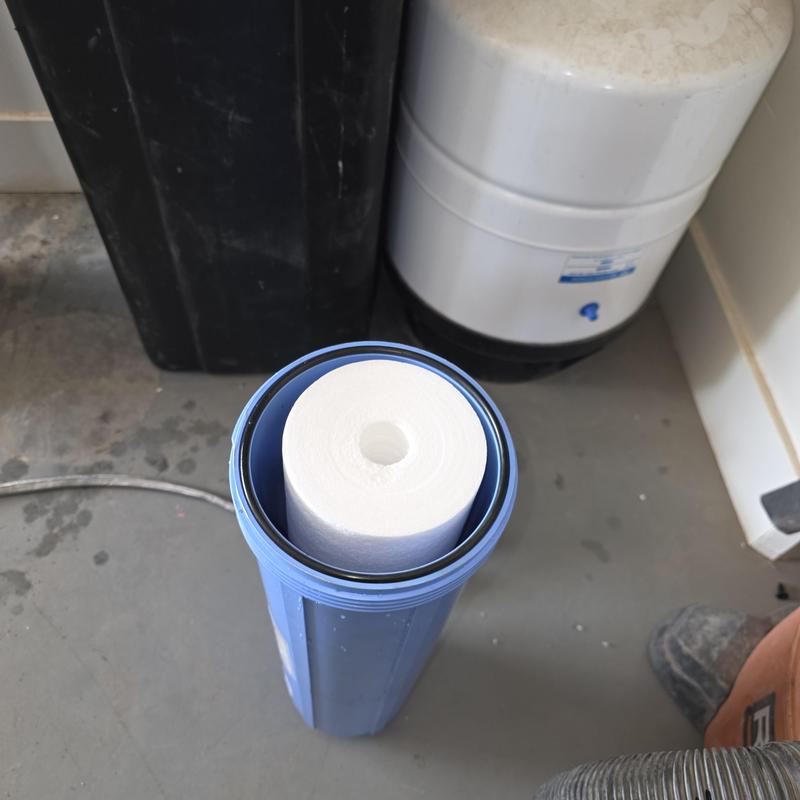 Sediment water filter cartridge replacement in blue housing