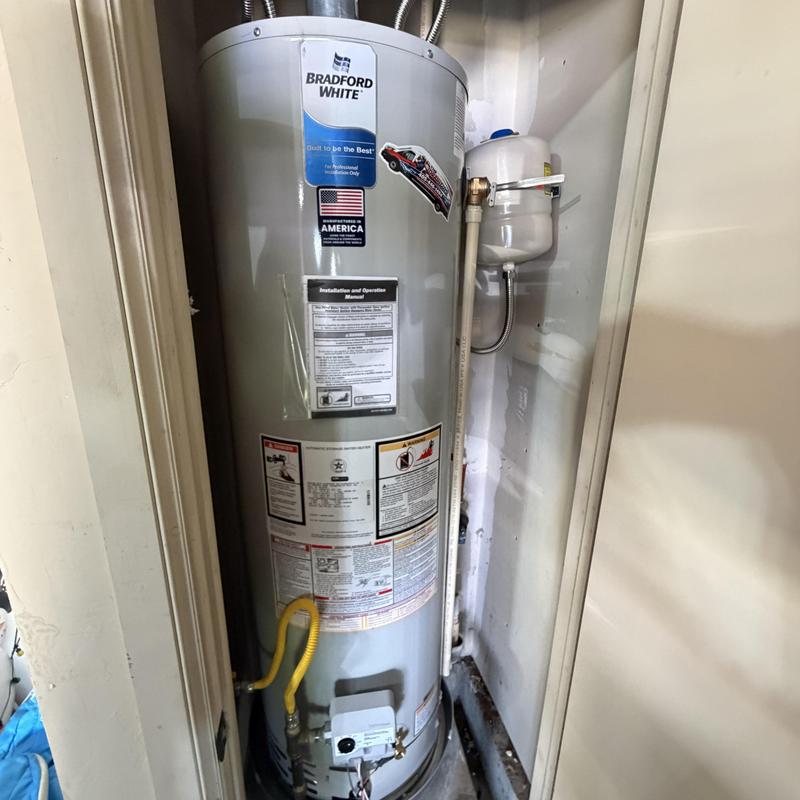 Bradford White natural gas water heater installation