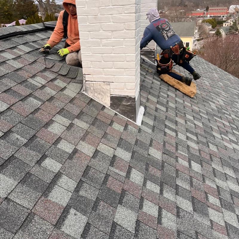 Landmark Pro Colonial Slate shingle roof near chimneys