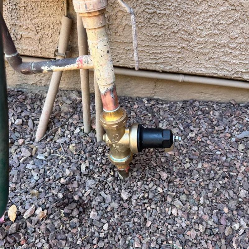 Pressure relief valve installed on outdoor water pipe
