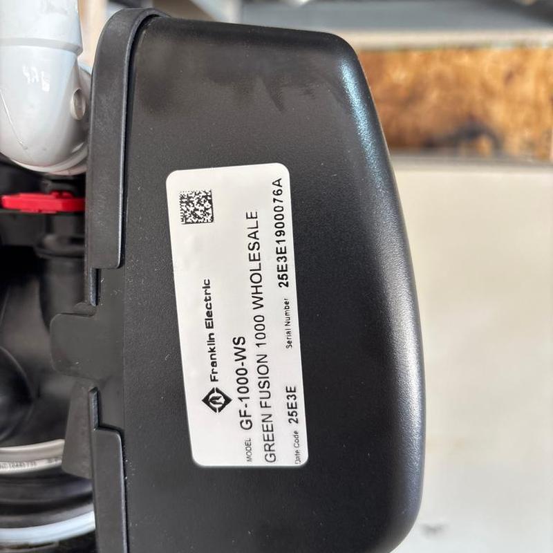 Green Fusion 1000 water softener control valve close-up