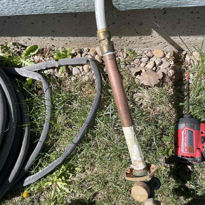 Outdoor hose bib replacement with new fittings and tools