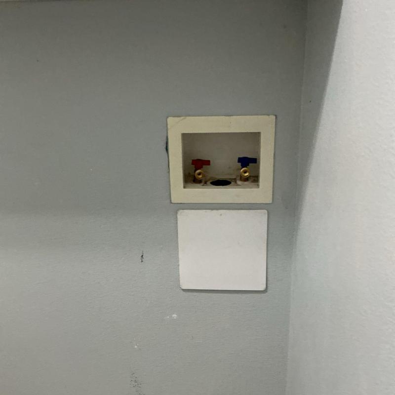 Laundry water supply valves in wall box