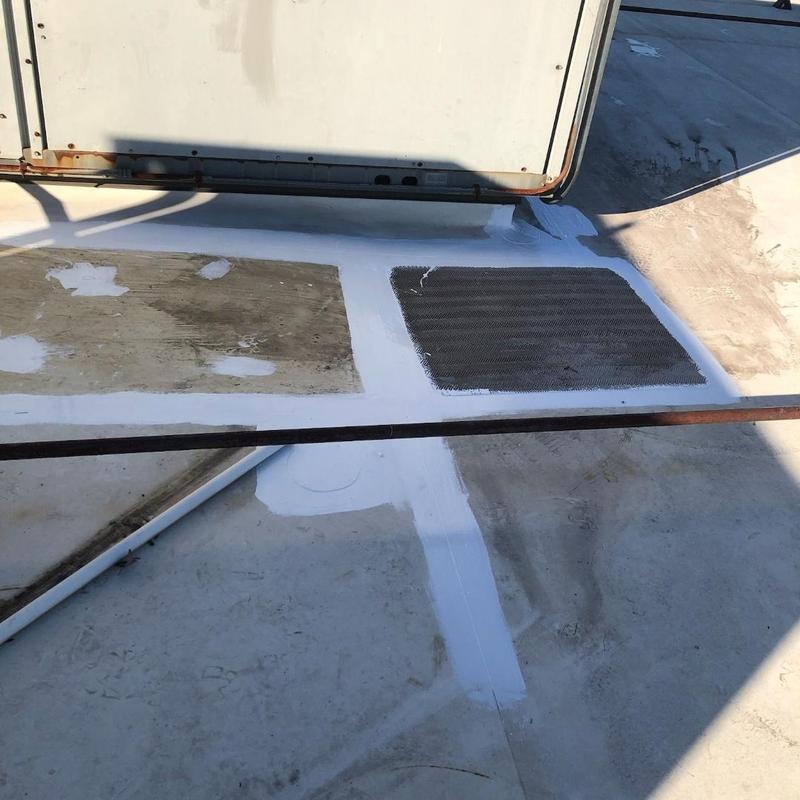TPO roof patches with reinforcement mesh and coating TPO roof patches with reinforcement mesh and coating