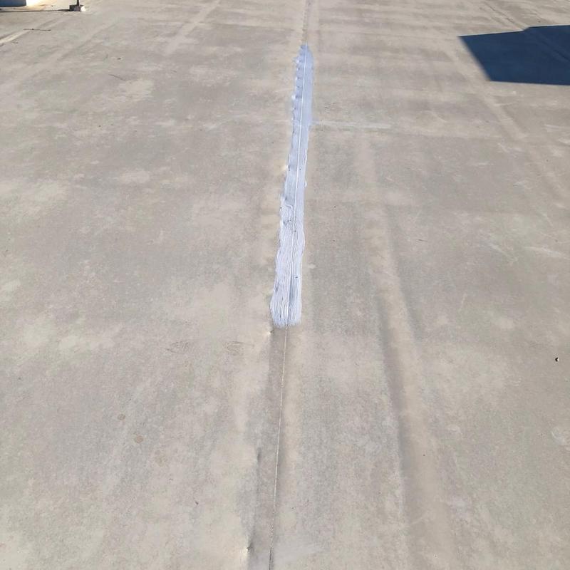 TPO roofing seam with fresh sealant coating TPO roofing seam with fresh sealant coating