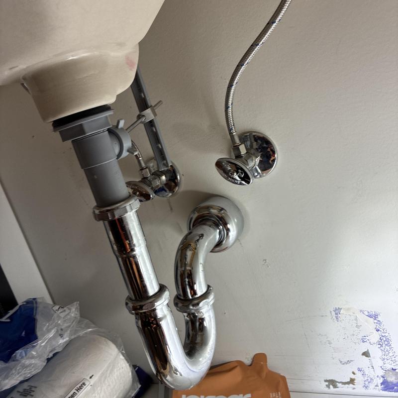 Bathroom sink drain and supply valve installation