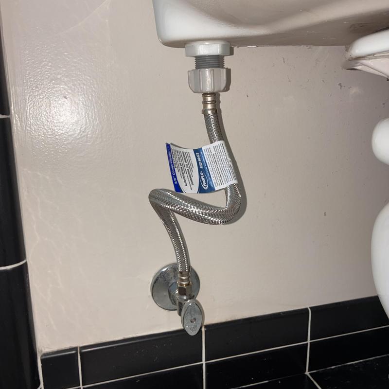 Flushmate supply hose and shutoff valve installation