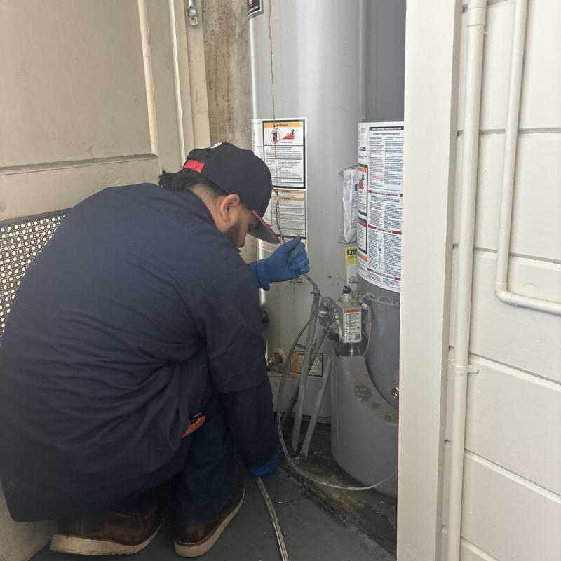 Water heater installation with new gas and water lines