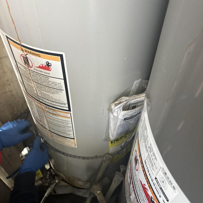Water heater installation with new supply lines