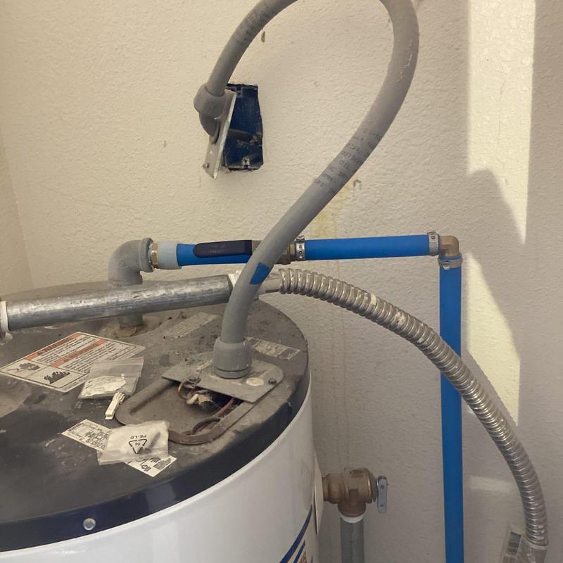 Water heater PEX and galvanized line replacement in utility closet