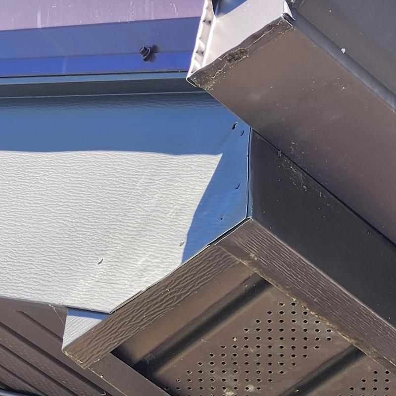 Church roof edge flashing and gutter detail repair