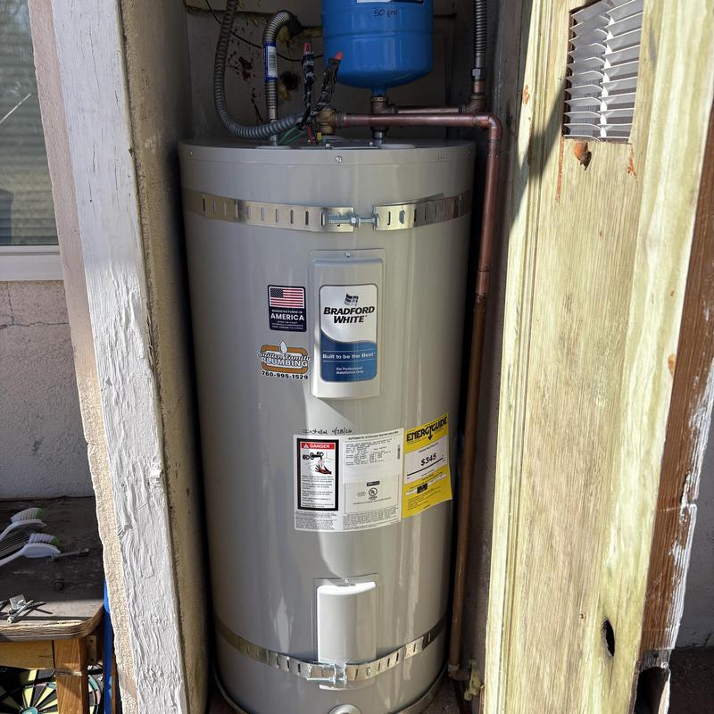 Bradford White electric water heater with expansion tank