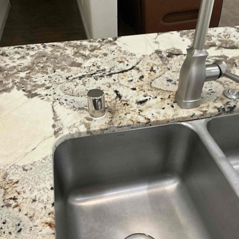 Sink air gap installation on granite countertop