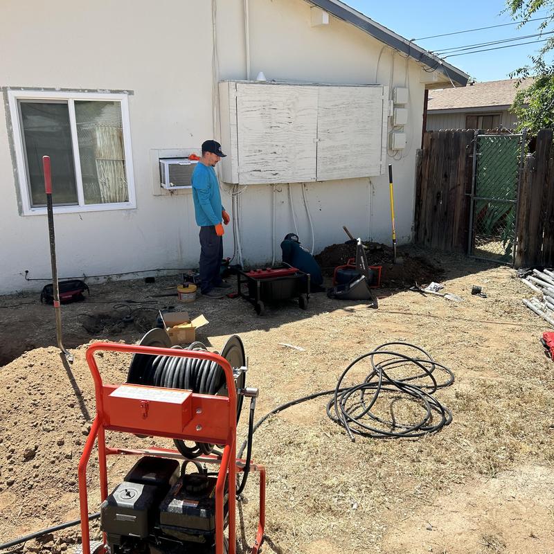 Sewer drain line excavation and root removal service