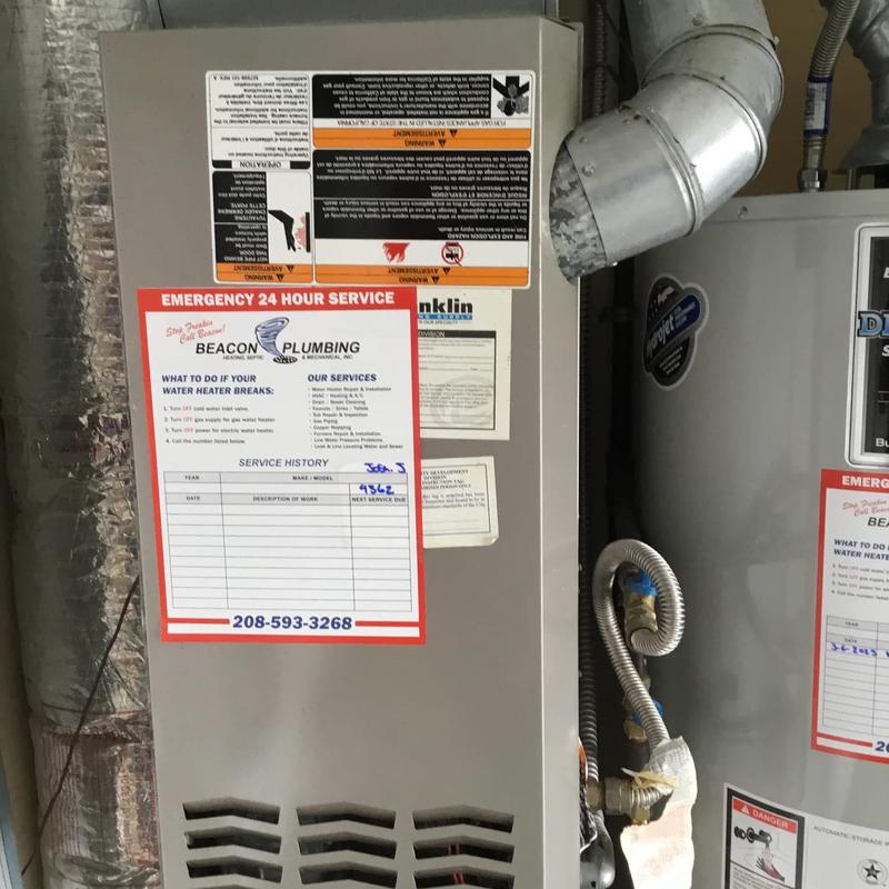 Water heater with new gas and water lines installed