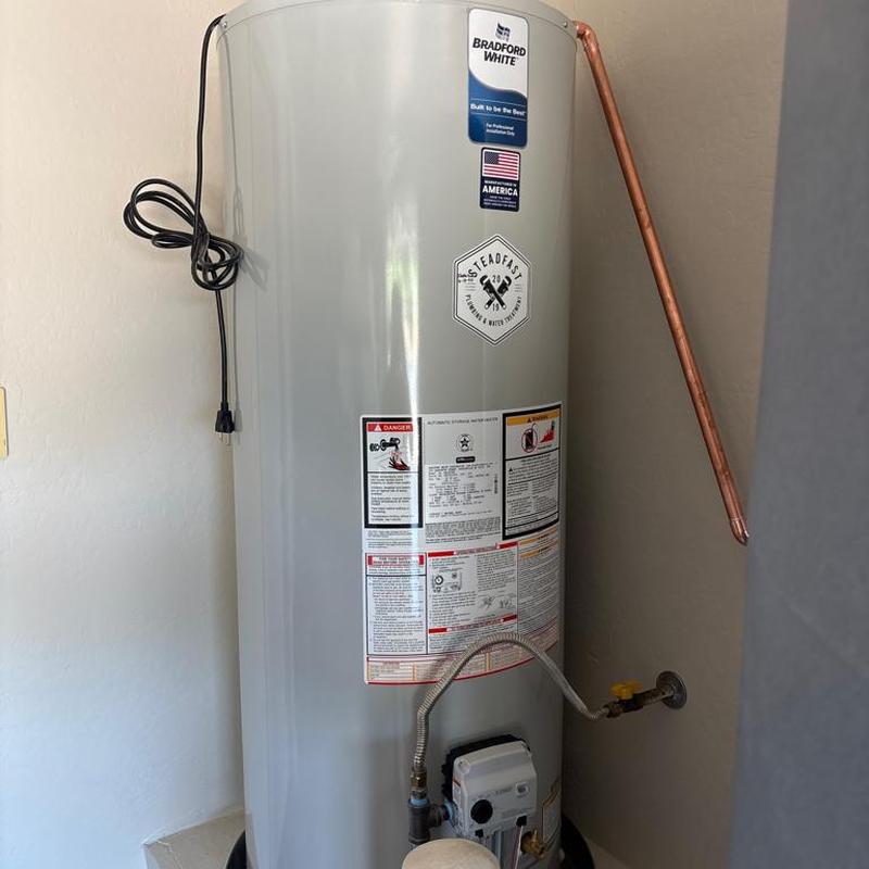 50 gallon Bradford White gas water heater installation