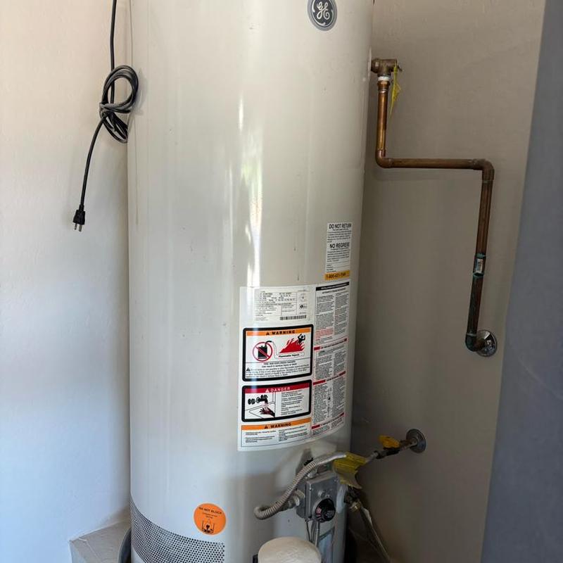 50 gallon gas water heater with copper piping installation