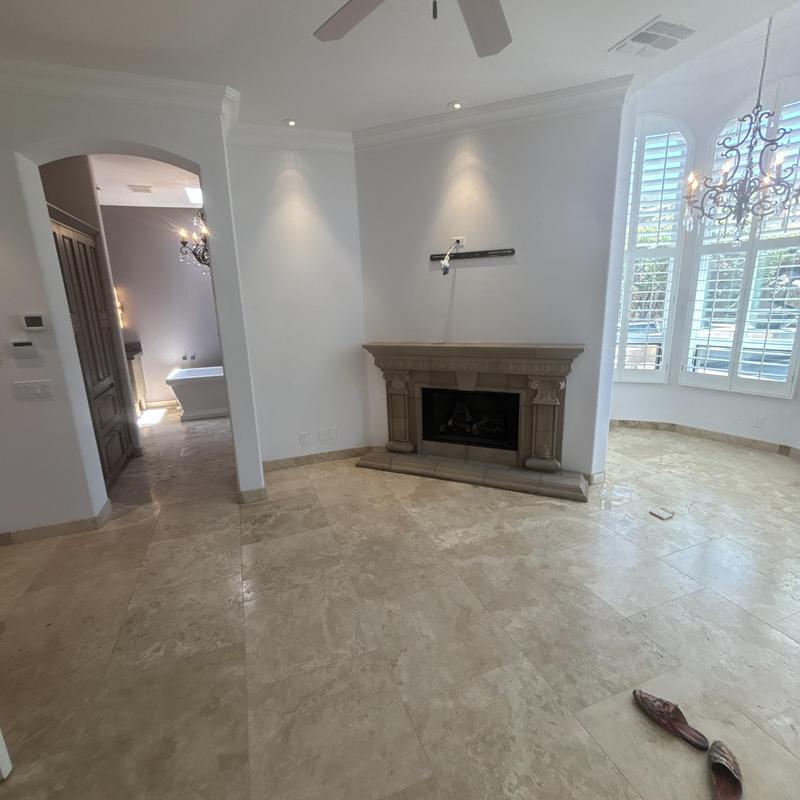 Fireplace and drywall repair in living room area Fireplace and drywall repair in living room area