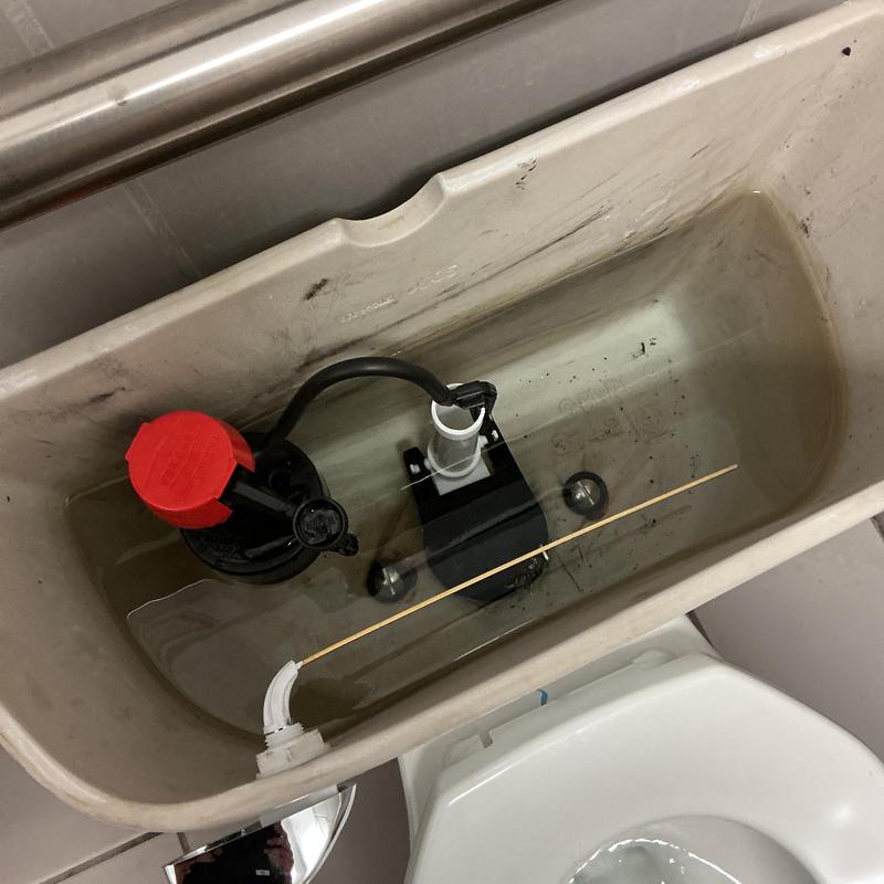 Toilet tank components with water fill valve and float mechanism Toilet tank components with water fill valve and float mechanism